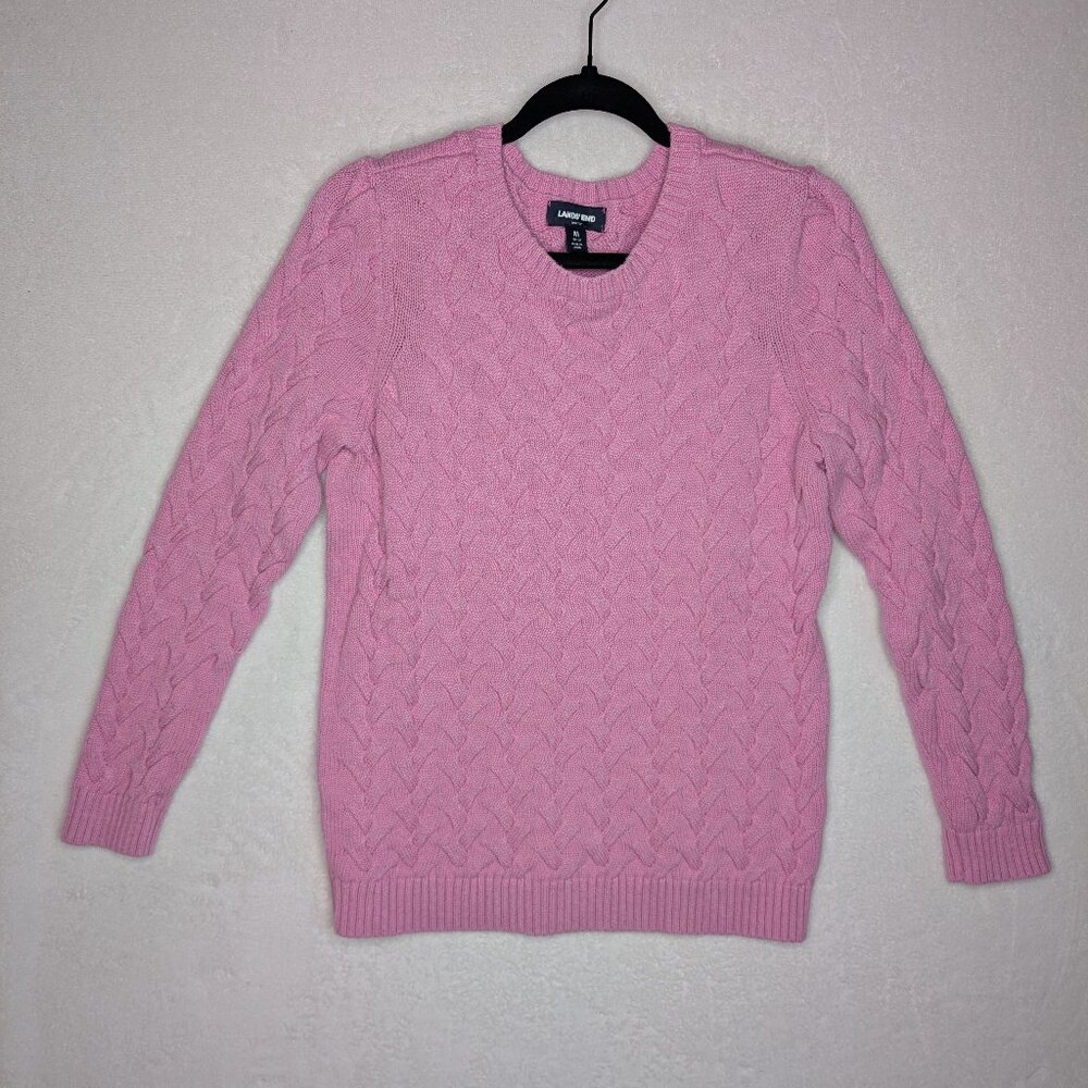 Lands' End Drifter Cable Knit Lavender Sweater Size M(10-12)